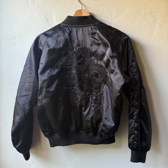 Vintage Japanese Satin Bomber Jacket, Black, Small - Picture 6 of 6